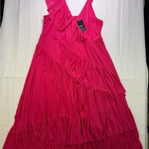Torrid Vibrant Pink Asymmetrical Dress
